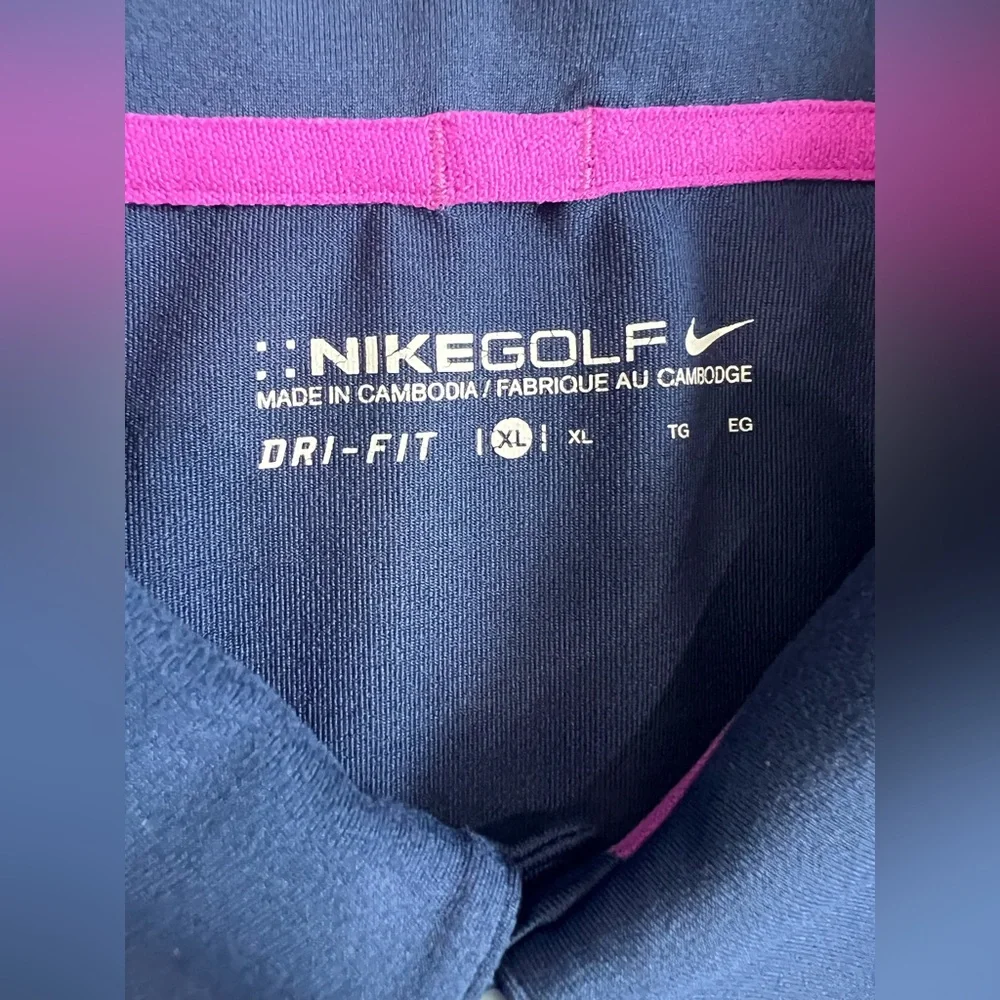 Nike Dri-Fit Mens Golf Shirt XL Blue Welt Pocket‎ 100% Polyester